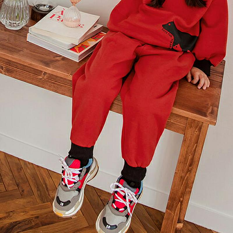 【キッズ20%OFF】裏起毛ジョガーパンツ・p008652 キッズ【3~8才】【pt】【パンツ ズボン ロングパンツ 長ズボン ジョガーパンツ 裏起毛 カジュアル 単色 無地 シンプル ラフ スポーティー 女の子 男の子 冬 韓国 韓国子供服 子供 こども 子供服 こども服】【KIDS】