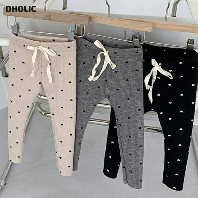 【キッズ20%OFF】ハート柄リブレギンスパンツ(kids)・u08940 キッズ【3~8才】【pt】【レギンス　パンツ ズボン ロングパンツ 長ズボン ハート 柄 リブ リブレギンス カジュアル 女の子 秋 冬 春 韓国 韓国子供服 子供 こども 子供服 こども服】【KIDS】