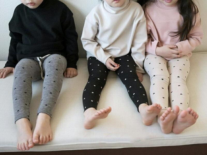 【キッズ20%OFF】ハート柄リブレギンスパンツ(kids)・u08940 キッズ【3~8才】【pt】【レギンス　パンツ ズボン ロングパンツ 長ズボン ハート 柄 リブ リブレギンス カジュアル 女の子 秋 冬 春 韓国 韓国子供服 子供 こども 子供服 こども服】【KIDS】