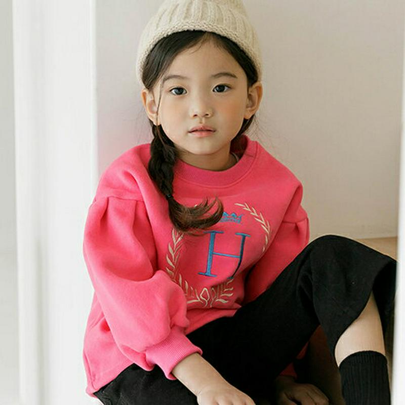 【キッズ20%OFF】裏起毛Hスウェット(junior)・u08414 キッズ【9~17才】【tops】【トップス スウェット トレーナー 長袖 裏起毛 イニシャル カジュアル ラフ 女の子 男の子 冬 韓国 韓国子供服 子供 こども 子供服 こども服】【KIDS】