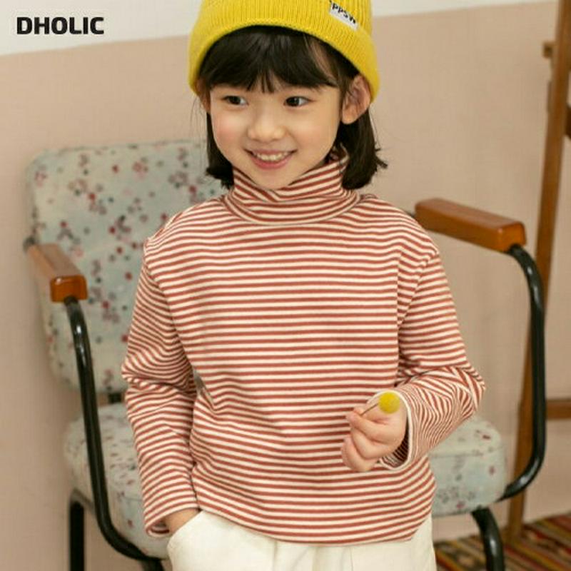 【キッズ20%OFF】ピーチ起毛ボーダーハイネックTシャツ(junior)・u08562 キッズ【9~17才】【tops】【トップス 長袖 ハイネック Tシャツ ボーダー 柄 起毛 カジュアル ラフ 女の子 男の子 秋 冬 韓国 韓国子供服 子供 こども 子供服 こども服】【KIDS】