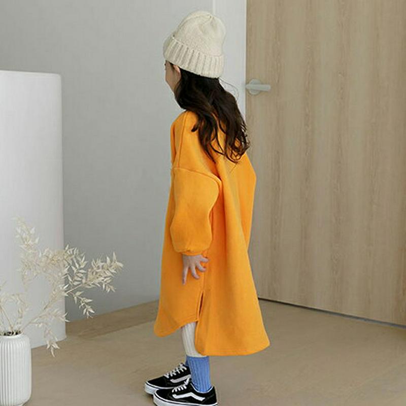 【キッズ20%OFF】裏起毛NiceNiceワンピース・u08453 キッズ【9~17才】【ops】【ワンピース ロング ロングワンピース ロゴ 長袖 裏起毛 カジュアル ラフ 女の子 冬 韓国 韓国子供服 子供 こども 子供服 こども服】【KIDS】