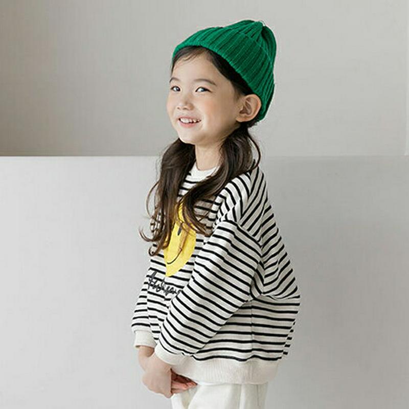 【キッズ20%OFF】裏起毛ビックスマイルスウェット・u08462 キッズ【9~17才】【tops】【トップス スウェット トレーナー 長袖 スマイル 裏起毛 カジュアル ラフ　女の子 男の子 冬 韓国 韓国子供服 子供 こども 子供服 こども服】【KIDS】