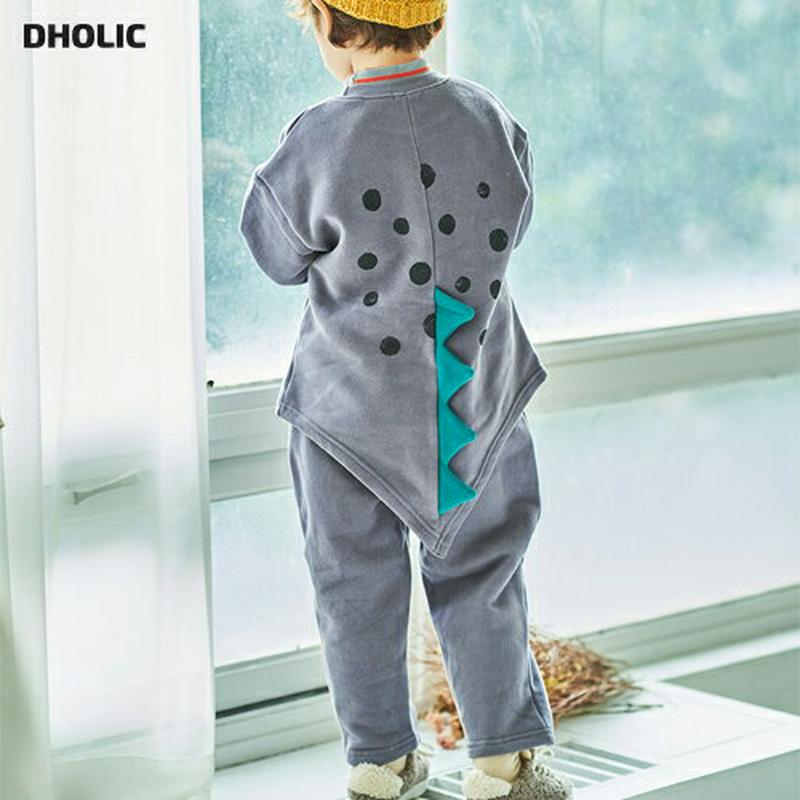 【キッズ20%OFF】裏起毛ダイナソースウェット上下SET(kids)・u08787 キッズ【3~8才】【set】【セットアップ setup 上下 トップス スウェット トレーナー パンツ ズボン 裏起毛 恐竜 女の子 男の子 冬 韓国 韓国子供服 子供 こども 子供服 こども服】【KIDS】