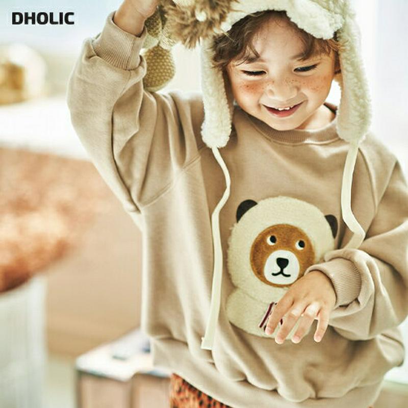 【キッズ20%OFF】裏起毛アニマルスウェット(kids)・u08780 キッズ【3~8才】【tops】【トップス スウェット トレーナー 長袖 アニマル 裏起毛 カジュアル ラフ 女の子 男の子 冬 韓国 韓国子供服 子供 こども 子供服 こども服】【KIDS】