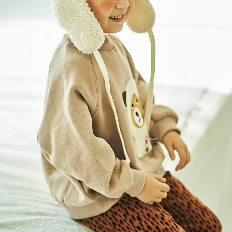 【キッズ20%OFF】裏起毛アニマルスウェット(kids)・u08780 キッズ【3~8才】【tops】【トップス スウェット トレーナー 長袖 アニマル 裏起毛 カジュアル ラフ 女の子 男の子 冬 韓国 韓国子供服 子供 こども 子供服 こども服】【KIDS】