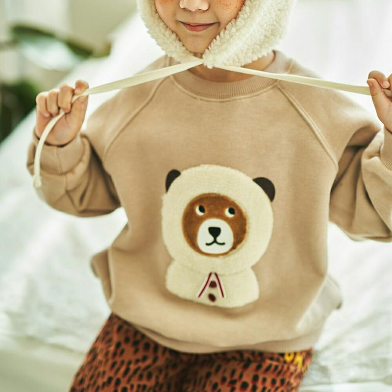 【キッズ20%OFF】裏起毛アニマルスウェット(kids)・u08780 キッズ【3~8才】【tops】【トップス スウェット トレーナー 長袖 アニマル 裏起毛 カジュアル ラフ 女の子 男の子 冬 韓国 韓国子供服 子供 こども 子供服 こども服】【KIDS】