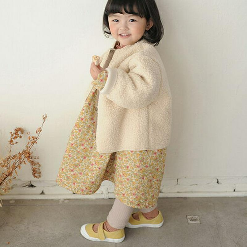 【キッズ20%OFF】フラワーゴールデンワンピース・u08528 キッズ【3~8才】【ops】【ワンピース ロング ロングワンピース 長袖 フラワー 花柄 小花柄 可愛い かわいい 女の子 春 秋 韓国 韓国子供服 子供 こども 子供服 こども服】【KIDS】