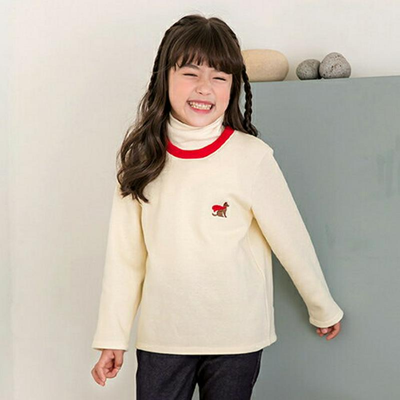 【キッズ20%OFF】裏起毛ドッグポイント長袖Tシャツ・p008654 キッズ【3~8才】【tops】【トップス Tシャツ 長袖 裏起毛 カジュアル ラフ 女の子 男の子 冬 韓国 韓国子供服 子供 こども 子供服 こども服】【KIDS】