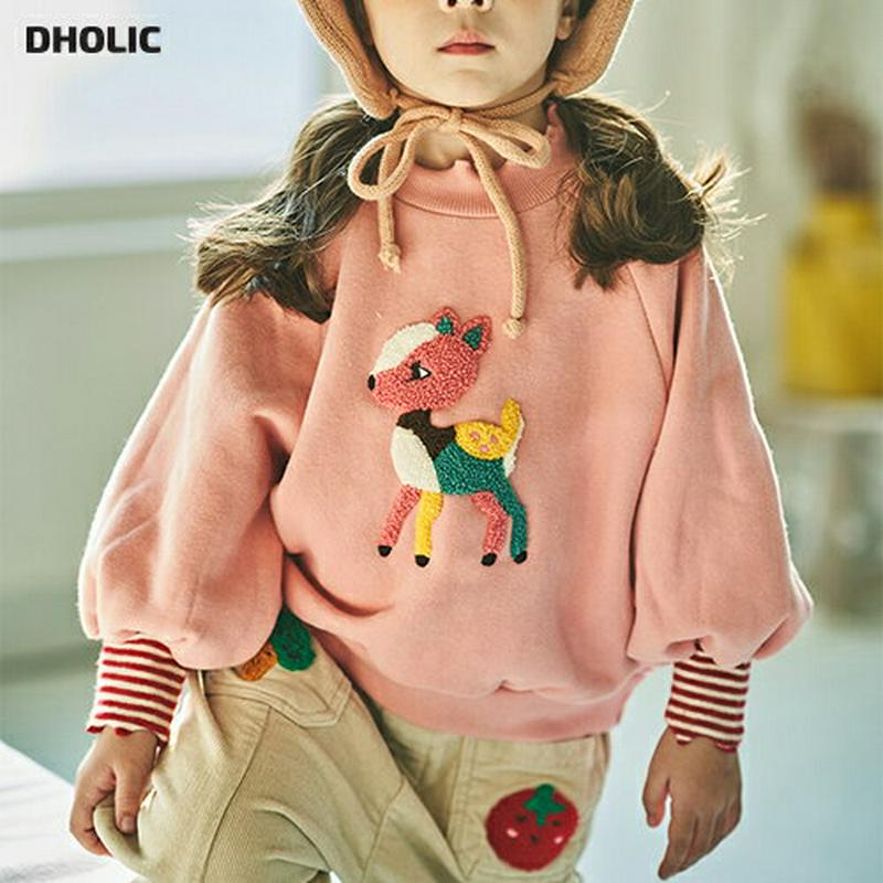 【キッズ20%OFF】裏起毛バンビスウェット(kids)・u08794 キッズ【3~8才】【tops】【トップス スウェット トレーナー 長袖 バンビ 裏起毛 可愛い かわいい ガーリー カジュアル　女の子 男の子 冬 韓国 韓国子供服 子供 こども 子供服 こども服】【KIDS】