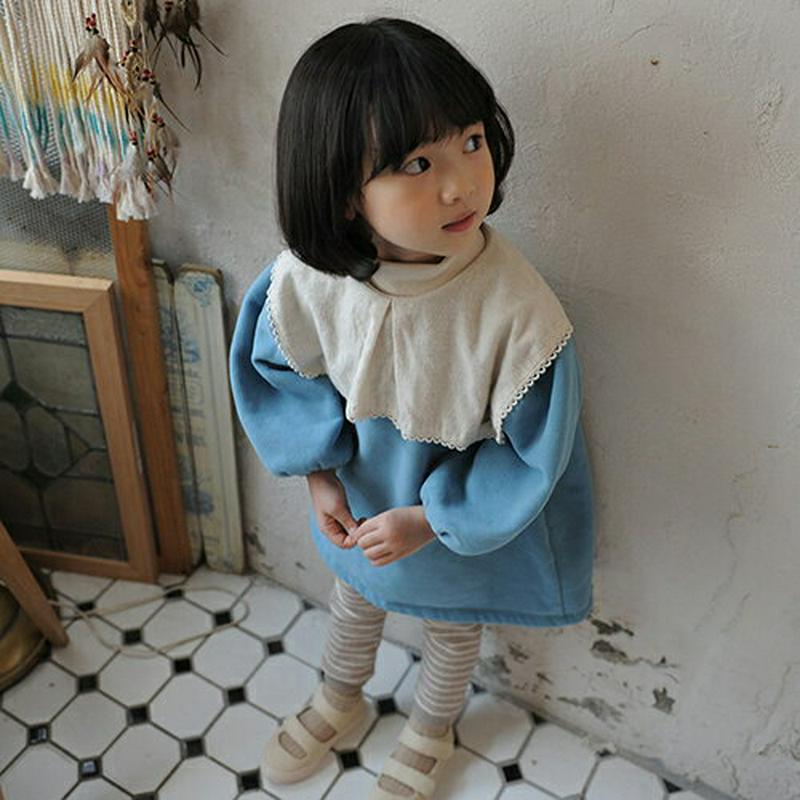 【キッズ20%OFF】裏起毛ラビットカラーワンピース・u08553 キッズ【3~8才】【ops】【ワンピース ロング ロングワンピース 長袖 裏起毛 襟コンシャス 可愛い かわいい ガーリー 女の子 冬 韓国 韓国子供服 子供 こども 子供服 こども服】【KIDS】