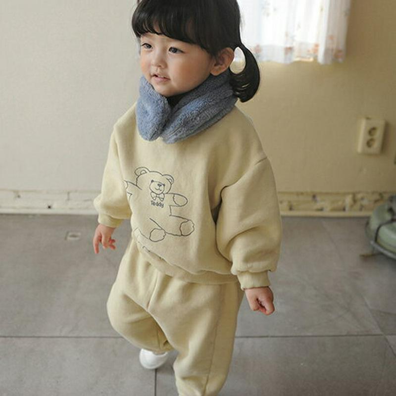 【キッズ20%OFF】裏起毛フィンガーベアースウェット上下SET・u08531 キッズ【3~8才】【set】【セットアップ setup 上下 トップス スウェット トレーナー 長袖 裏起毛 パンツ ズボン かわいい 女の子 男の子 冬 韓国 韓国子供服 子供 こども 子供服 こども服】【KIDS】