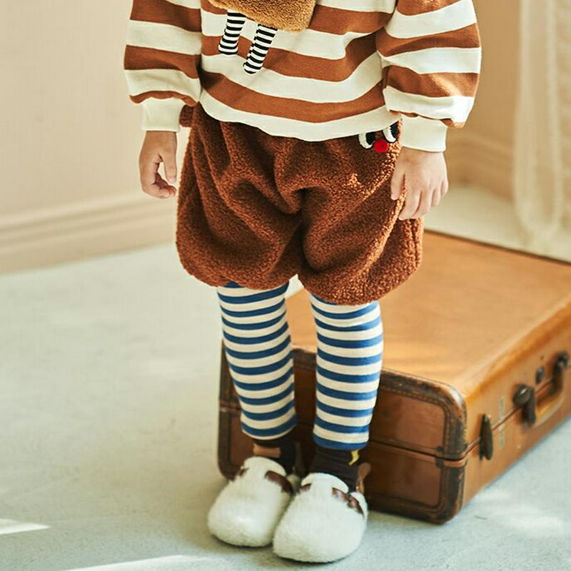 【キッズ20%OFF】レイヤードボアパンツ(kids)・u08808 キッズ【3~8才】【pt】【ボアパンツ パンツ ズボン ボア レイヤード ボーダー 柄 カジュアル 可愛い かわいい 女の子 男の子 冬 韓国 韓国子供服 子供 こども 子供服 こども服】【KIDS】