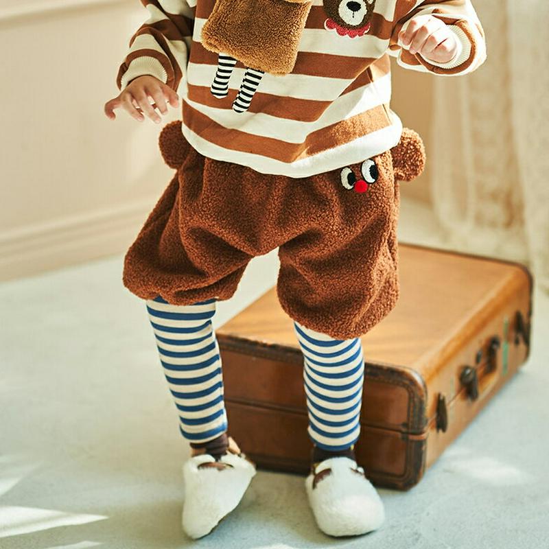 【キッズ20%OFF】レイヤードボアパンツ(kids)・u08808 キッズ【3~8才】【pt】【ボアパンツ パンツ ズボン ボア レイヤード ボーダー 柄 カジュアル 可愛い かわいい 女の子 男の子 冬 韓国 韓国子供服 子供 こども 子供服 こども服】【KIDS】
