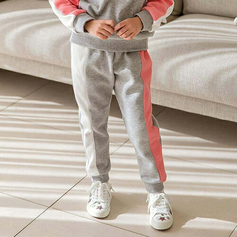 裏起毛配色トレーニングパンツ・p008662 キッズ【3~8才】【pt】【パンツ トレーニングパンツ トレーニング 運動 ランニング ダンス 裏起毛 カジュアル ラフ 女の子 男の子 冬 韓国 韓国子供服 子供 こども 子供服 こども服】【KIDS】