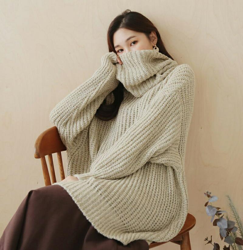 【新作10%OFF】タートルネックニット・全3色・b61090 レディース【tops】【韓国 ファッション トップス ニット ニットトップス ロングスリーブ 長袖 タートルネック シンプル カジュアル ルーズ ゆったり オーバーサイズ ローゲージ 秋 冬】