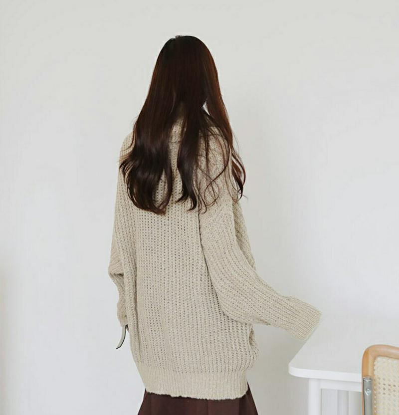 【新作10%OFF】タートルネックニット・全3色・b61090 レディース【tops】【韓国 ファッション トップス ニット ニットトップス ロングスリーブ 長袖 タートルネック シンプル カジュアル ルーズ ゆったり オーバーサイズ ローゲージ 秋 冬】