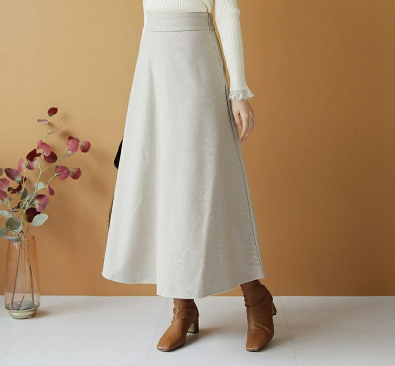 【新作10%OFF】チェックフレアスカート・全2色・b61091 レディース【sk】【韓国 ファッション ボトムス スカート ロング丈 ロングスカート フレア フレアスカート ハウンドトゥース チェック柄 バックゴム シンプル 大人 上品 秋 冬】