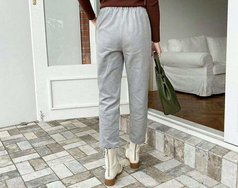 【新作10%OFF】コーデュロイトレンディパンツ・全4色・t44308 レディース【pt】【韓国 ファッション ボトムス ズボン パンツ クロップドパンツ コーデュロイ コーデュロイパンツ ストリング シンプル 単色 無地 カジュアル 綿 コットン ラフ 秋 冬】【ハイホリHIHOLLI】