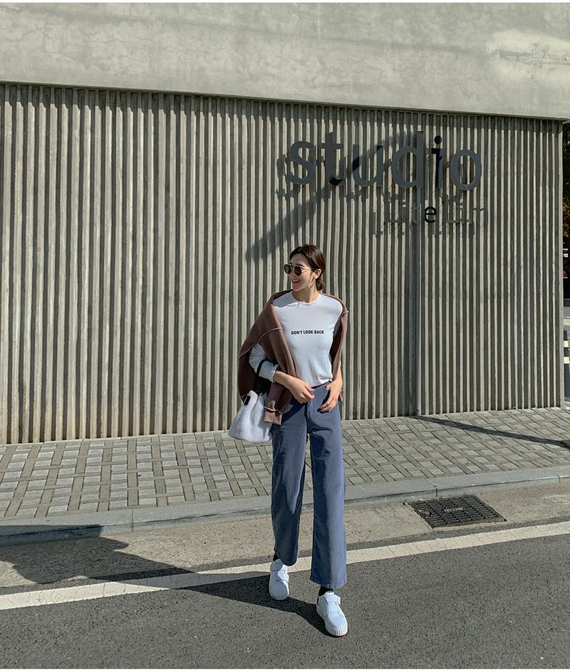 裏起毛レタリング長袖Tシャツ