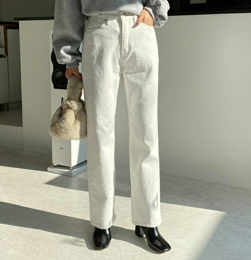 【新作10%OFF】裏起毛コットンパンツ・全2色・t56275 レディース【pt】【韓国 ファッション ボトムス ズボン パンツ ロングパンツ コットンパンツ 裏起毛 シンプル 単色 無地 カジュアル ストレート ベーシック 綿 大人 秋 冬】