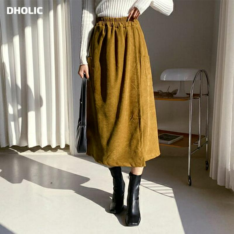 【新作10%OFF】ポケットスカートパンツ・全3色・t65146 レディース 【pt】【韓国 ファッション ボトムス パンツ スカートパンツ ロング マキシ 無地 Aライン スエード ピーチ加工 大人 カジュアル 秋 冬】【ハイホリHIHOLLI】