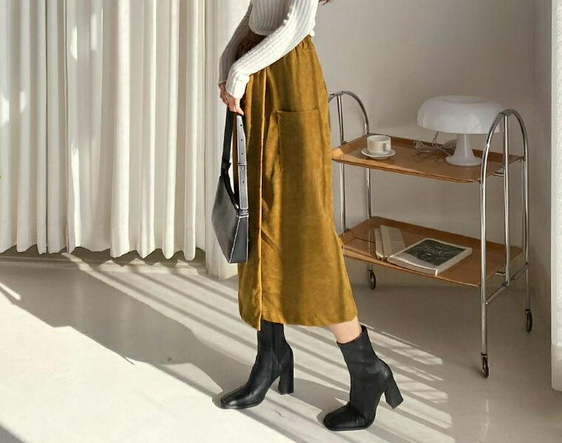 【新作10%OFF】ポケットスカートパンツ・全3色・t65146 レディース 【pt】【韓国 ファッション ボトムス パンツ スカートパンツ ロング マキシ 無地 Aライン スエード ピーチ加工 大人 カジュアル 秋 冬】【ハイホリHIHOLLI】