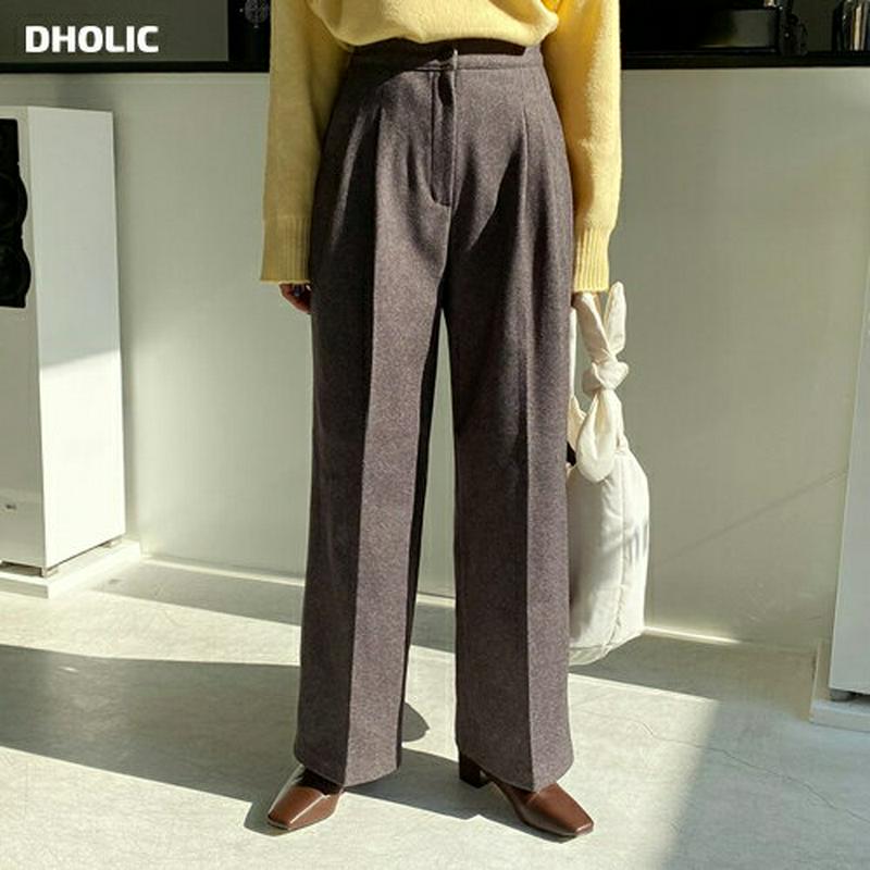 【新作10%OFF】ウエストゴムスラックス・全2色・t56277 レディース【pt】【韓国 ファッション ボトムス ズボン パンツ ロングパンツ ワイドパンツ スラックス ワイドスラックス ウエストゴム タック シンプル カジュアル ゆったり 大人 上品 秋 冬】