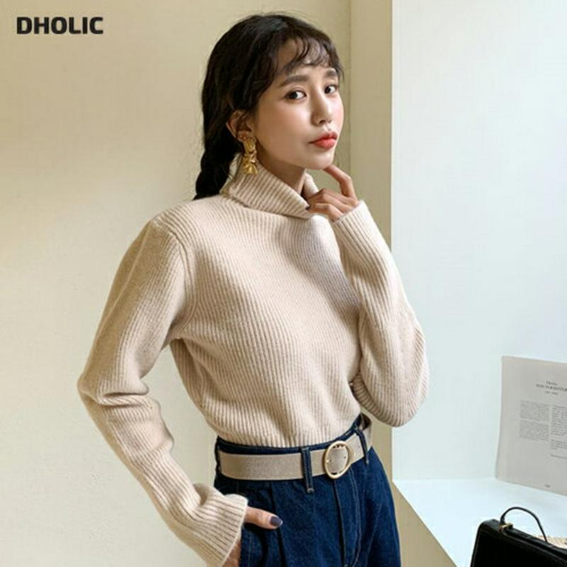 【只今15%OFF】タートルネックリブヘムニット・全5色・t64492 レディース【tops】【韓国 ファッション トップス ニット ニットトップス ロングスリーブ 長袖 タートルネック リブ リブニット シンプル カジュアル ラフ 秋 冬】
