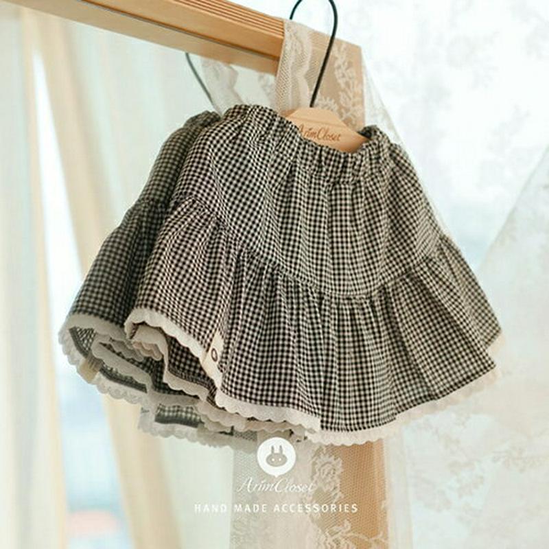 ギンガムチェックスカート・p008606 キッズ【3~8才】【sk】【スカート ミディ丈 ミディスカート チェック柄 ギンガムチェック 可愛い かわいい ガーリー 女の子 春 秋 韓国 韓国子供服 子供 こども 子供服 こども服】【KIDS】