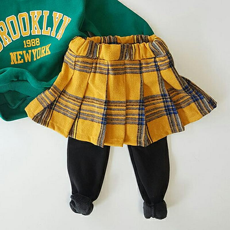 チェックプリーツスカートレギンス・u09156 キッズ【3~8才】【pt】【スカートレギンス スカート レギンス チェック柄 プリーツ プリーツスカート ガーリー 可愛い かわいい 女の子 秋 冬 韓国 韓国子供服 子供 こども 子供服 こども服】【KIDS】