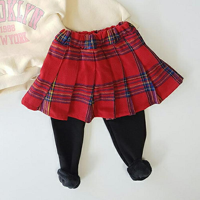 チェックプリーツスカートレギンス・u09156 キッズ【3~8才】【pt】【スカートレギンス スカート レギンス チェック柄 プリーツ プリーツスカート ガーリー 可愛い かわいい 女の子 秋 冬 韓国 韓国子供服 子供 こども 子供服 こども服】【KIDS】