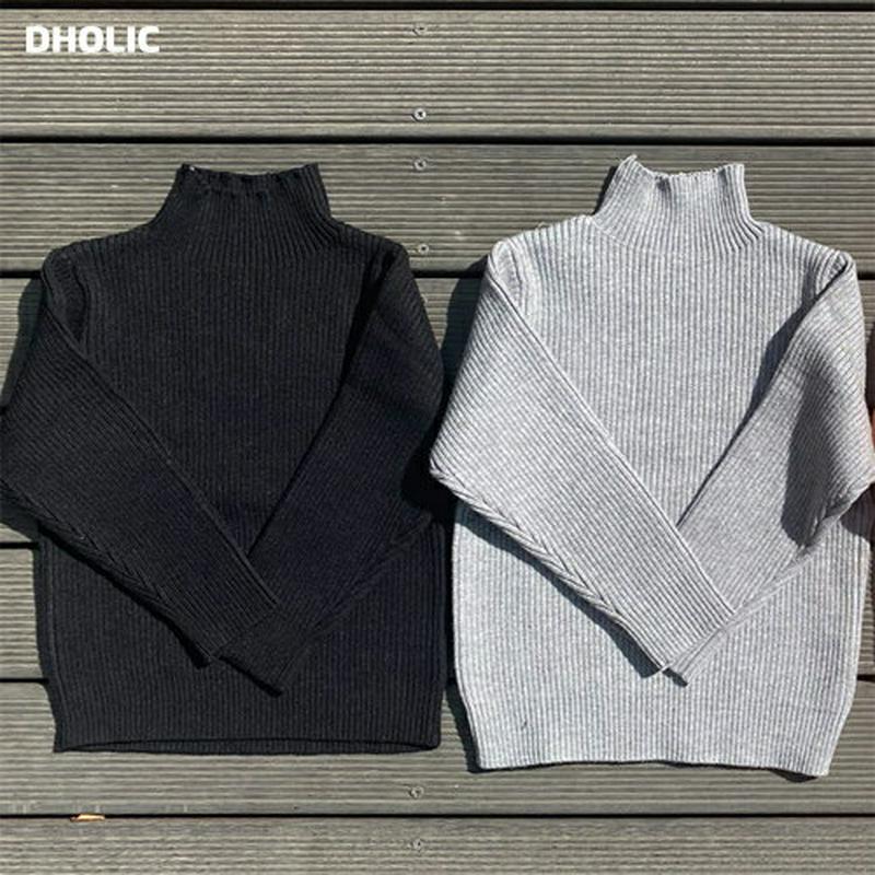 【只今20%OFF】ハイネックリブニット(junior)・u09114 キッズ【9~17才】【tops】【トップス ニット ニットトップス ハイネック 長袖 単色 無地 シンプル カジュアル リブ リブニット 女の子 男の子 秋 冬 韓国 韓国子供服 子供 こども 子供服 こども服】【KIDS】