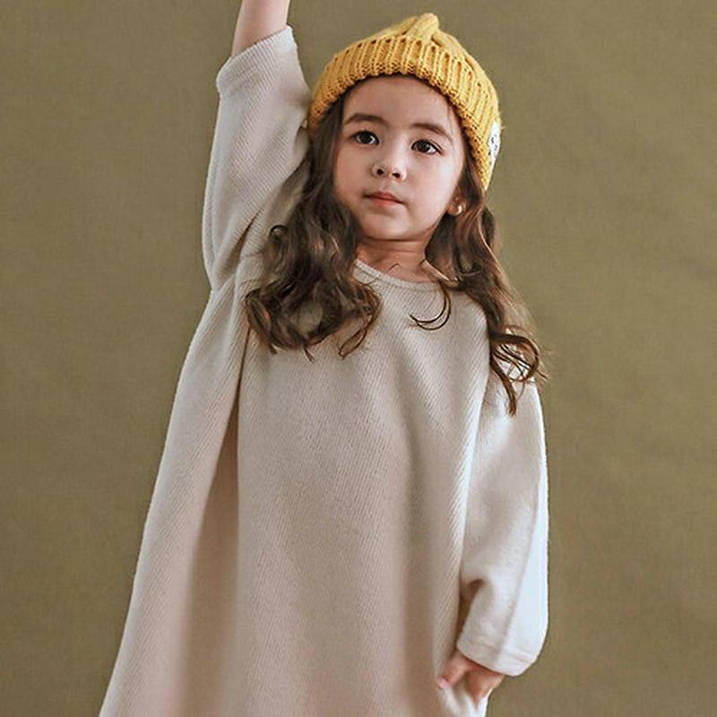 【キッズ30%OFF】ルーズリブワンピース・p009231 キッズ【3~8才】【ops】【ワンピース ロング ロングワンピース 長袖 リブ ゆったり ルーズ 単色 無地 シンプル カジュアル ラフ 女の子 秋 冬 韓国 韓国子供服 子供 こども 子供服 こども服】【KIDS】
