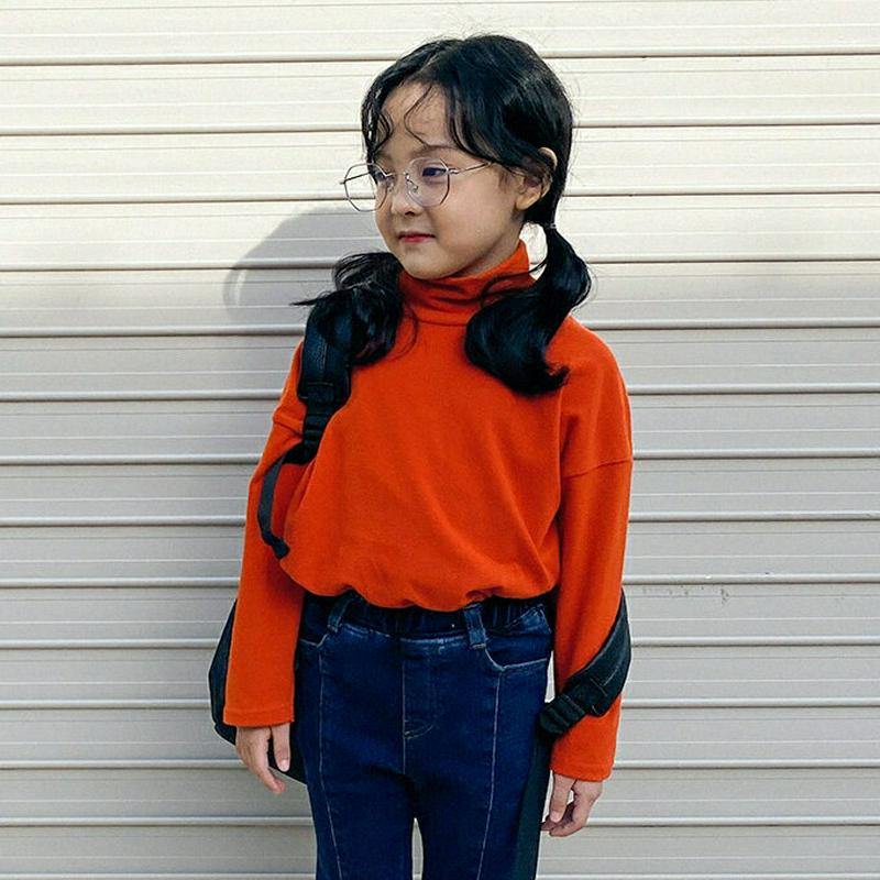 【キッズ20%OFF】ルーズハイネックTシャツ(kids)・u09197 キッズ【3~8才】【tops】【トップス Tシャツ 長袖 ハイネック 単色 無地 シンプル カジュアル ラフ 女の子 男の子 秋 冬 韓国 韓国子供服 子供 こども 子供服 こども服】【KIDS】