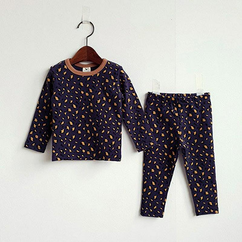 【キッズ30%OFF】レオパードルームウェア上下SET・u09093 キッズ【3~8才】【uw】【パジャマ ルームウェア 部屋着 上下 セット set トップス 長袖 パンツ ズボン レオパード 豹柄 ヒョウ柄 アニマル柄 女の子 男の子 韓国 韓国子供服 子供 こども 子供服 こども服】【KIDS】