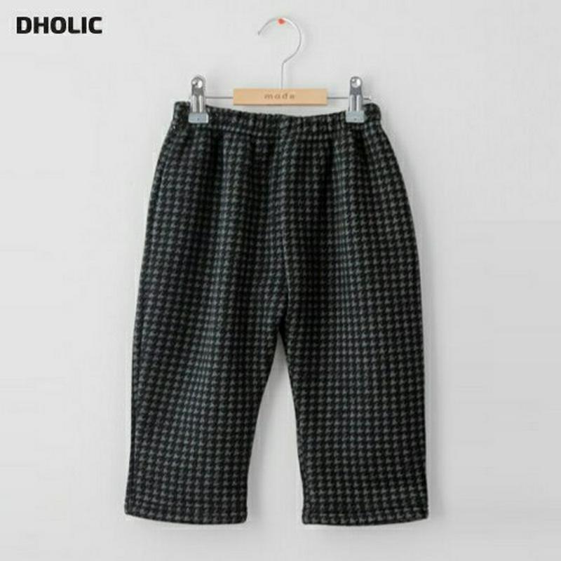 【キッズ20%OFF】裏起毛千鳥柄パンツ(kids)・u09144 キッズ【3~8才】【pt】【パンツ ズボン ロングパンツ 長ズボン 千鳥格子千鳥柄 カジュアル　裏起毛 ラフ ウエストゴム 女の子 男の子 冬 韓国 韓国子供服 子供 こども 子供服 こども服】【KIDS】