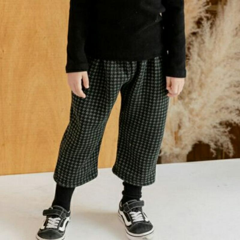 【キッズ20%OFF】裏起毛千鳥柄パンツ(kids)・u09144 キッズ【3~8才】【pt】【パンツ ズボン ロングパンツ 長ズボン 千鳥格子千鳥柄 カジュアル　裏起毛 ラフ ウエストゴム 女の子 男の子 冬 韓国 韓国子供服 子供 こども 子供服 こども服】【KIDS】