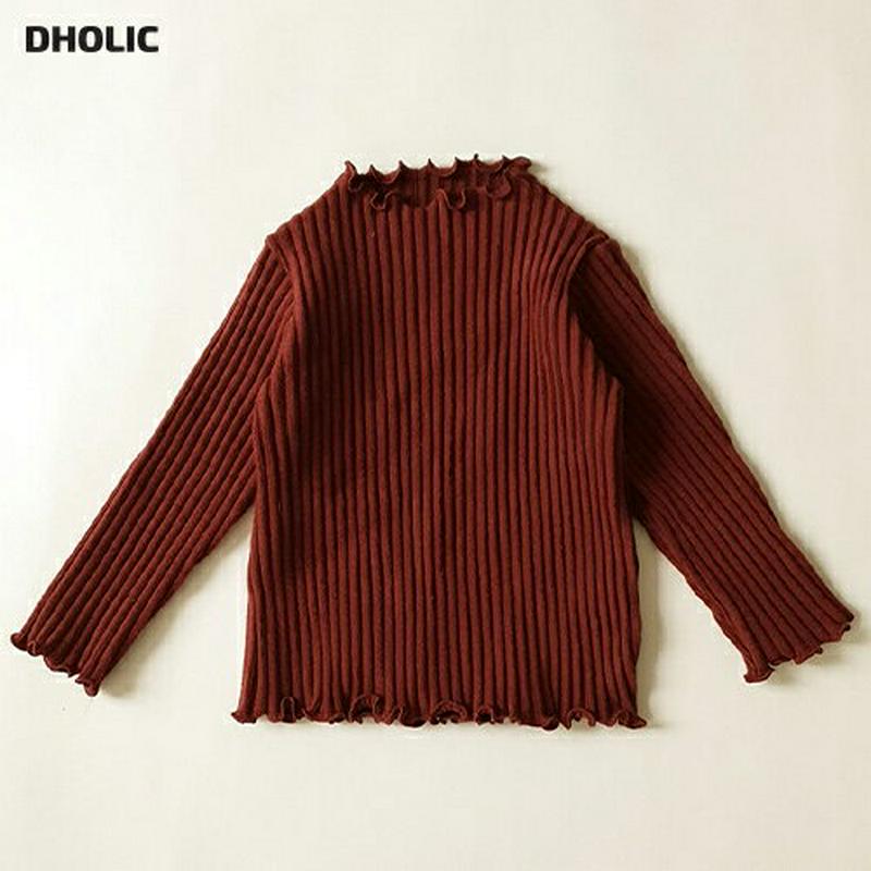 両起毛ネックフリルリブTシャツ・u09115 キッズ【3~8才】【tops】【トップス Tシャツ 長袖 裏起毛 起毛 フリルネック フリル リブ リブトップス 単色 シンプル カジュアル 女の子 男の子 冬 韓国 韓国子供服 子供 こども 子供服 こども服】【KIDS】