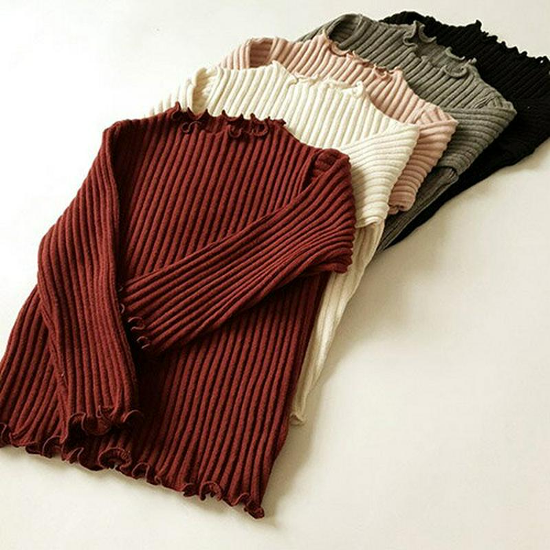 両起毛ネックフリルリブTシャツ・u09115 キッズ【3~8才】【tops】【トップス Tシャツ 長袖 裏起毛 起毛 フリルネック フリル リブ リブトップス 単色 シンプル カジュアル 女の子 男の子 冬 韓国 韓国子供服 子供 こども 子供服 こども服】【KIDS】