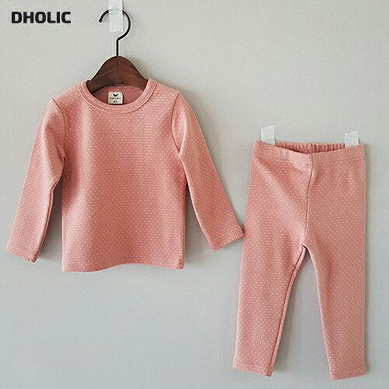 【キッズ30%OFF】裏起毛ドットルームウェア上下SET・u09089 キッズ【3~8才】【uw】【ルームウェア 部屋着 パジャマ 上下 セット set　トップス 長袖　パンツ ズボン 裏起毛 ドット柄 女の子 男の子 冬 韓国 韓国子供服 子供 こども 子供服 こども服】【KIDS】