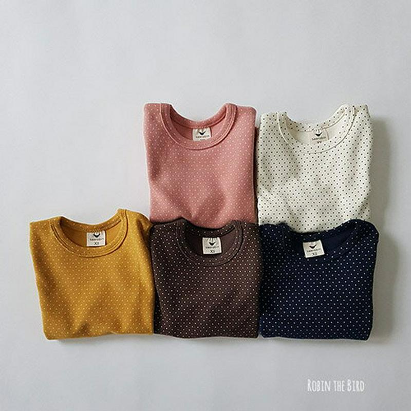 【キッズ30%OFF】裏起毛ドットルームウェア上下SET・u09089 キッズ【3~8才】【uw】【ルームウェア 部屋着 パジャマ 上下 セット set　トップス 長袖　パンツ ズボン 裏起毛 ドット柄 女の子 男の子 冬 韓国 韓国子供服 子供 こども 子供服 こども服】【KIDS】