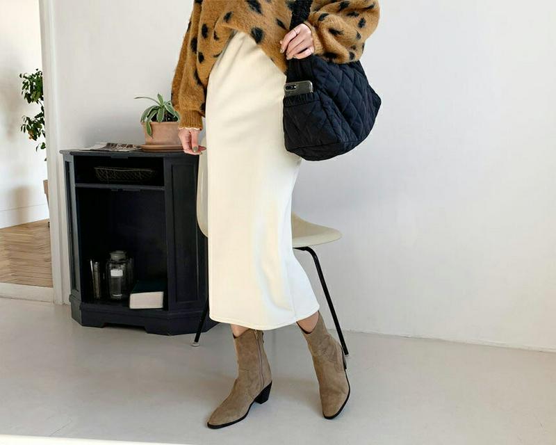 裏起毛リブHラインスカート・全3色・t65152 レディース 【sk】【韓国 ファッション ボトムス スカート ロング ミモレスカート 無地 スリム 細身 タイトスカート ペンシルスカート 大人 ベーシック デイリー カジュアル 秋 冬】【ハイホリHIHOLLI】