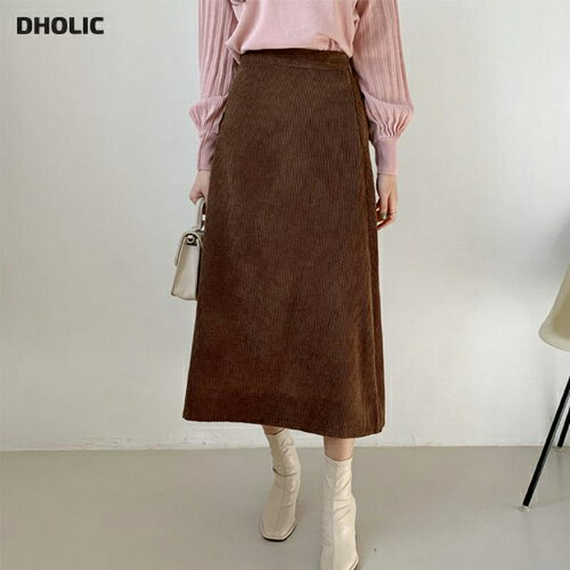 【只今10%OFF】コーデュロイフレアスカート・全4色・t65154 レディース【sk】【韓国 ファッション ボトムス スカート ロング丈 ロングスカート フレア フレアスカート コーデュロイ バックゴム シンプル 単色 無地 カジュアル 大人 秋 冬】【ハイホリHIHOLLI】