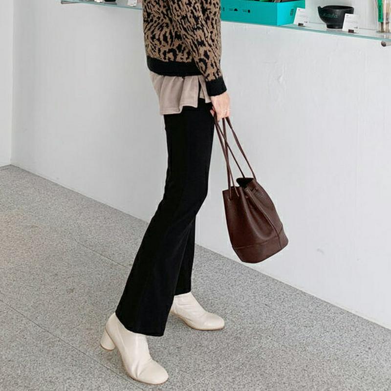 裏起毛ブーツカットパンツ・全2色・b65191 レディース 【pt】【韓国 ファッション ボトムス パンツ ロング セミブーツカット スリム 無地 ウエストゴム トレーニング 運動 ランニング ヨガ フィットネス ピラティス カジュアル 秋 冬】【ハイホリHIHOLLI】