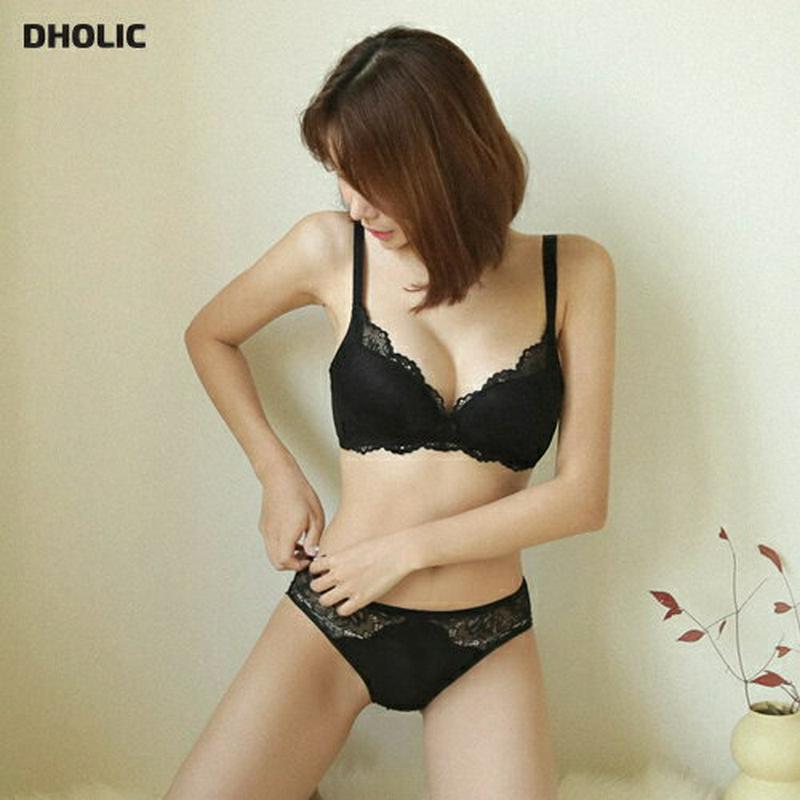 バックレースブラ&ショーツSET・全2色・e44299 レディース【uw】【韓国 ファッション アンダーウェア ランジェリー 下着 セット 上下セット ブラ ブラジャー ショーツ パンツ レース セクシー シースルー 透け感 シアー 大人 上品】