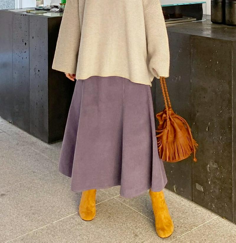 【只今10%OFF】コーデュロイフレアスカート・全3色・b65189 レディース 【sk】【韓国 ファッション ボトムス スカート ロング マキシ フレア Aライン 無地 ビンテージ エレガント 上品 大人 カジュアル 秋 冬】【ハイホリHIHOLLI】