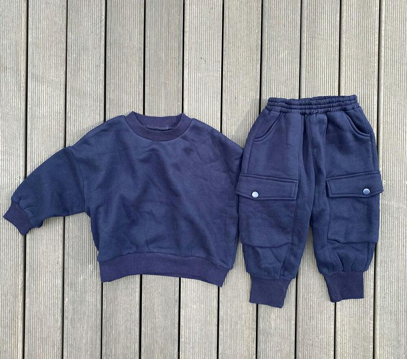 【キッズ20%OFF】カゴポケットスウェット上下SET(kids)・u09099 キッズ 【3~8才】【SET】【韓国 ファッション セットアップ トレーナー Tシャツ 長袖 パンツ ロング ウエストゴム ジョガーパンツ アウトドア キッズ 子供 子供服 幼稚園 通学 通園 低学年 秋 冬】【KIDS】