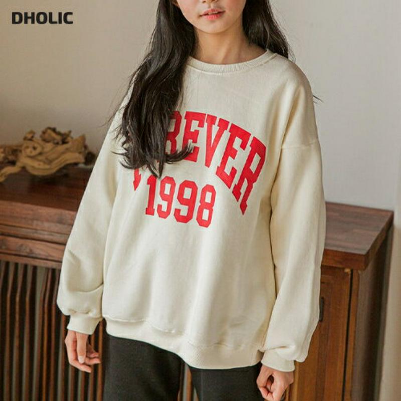 【キッズ30%OFF】裏起毛Foreverスウェット(junior)・u08879 キッズ 【9~17才】【tops】【韓国 ファッション トップス スウェット トレーナー Tシャツ プリント ロゴ ルーズ ゆったり 男の子 女の子 カットソー キッズ 子供 こども 子供服 小学生 ジュニア 秋 冬】【KIDS】