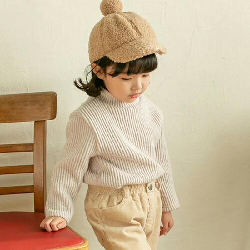 【キッズ30%OFF】コーデュロイハイネック長袖Tシャツ(junior)・u08897 キッズ 【9~17才】【tops】【韓国 ファッション トップス Tシャツ カットソー タートルネック 長袖 無地 ベーシック　女の子 男の子 キッズ 子供 こども 子供服 通学 小学生 ジュニア 秋 冬】【KIDS】